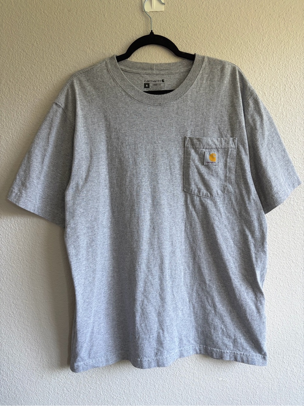 Carhartt Gray Short-Sleeve Pocket Tee with Logo Patch